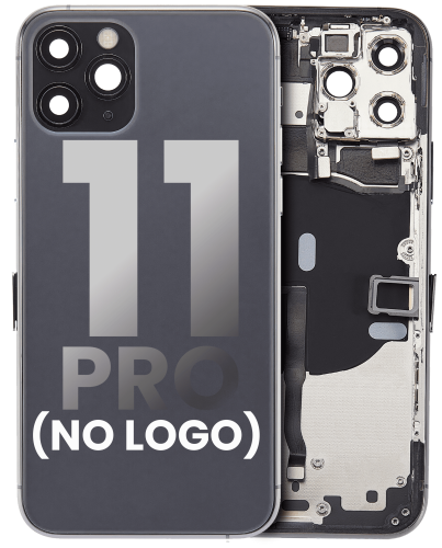 Back Housing W/ Small Components Pre-Installed Compatible For iPhone 11 Pro (No Logo) (Aftermarket Plus) (Space Gray)