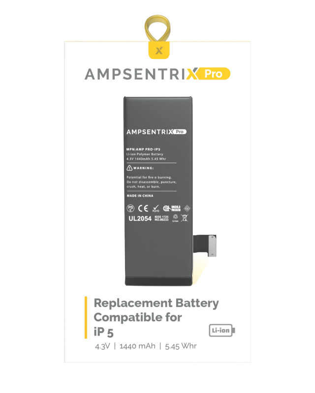 Replacement Battery Compatible For iPhone 5 (AmpSentrix Pro)