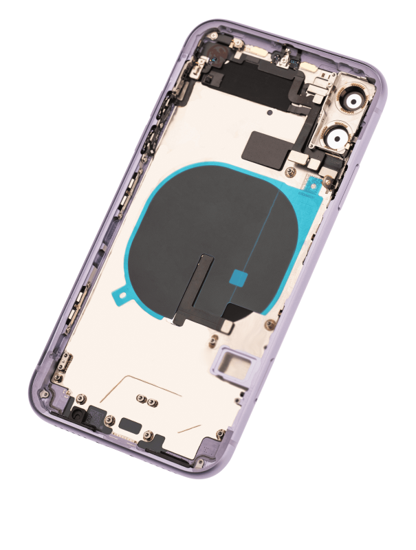 Back Housing W/ Small Components Pre-Installed Compatible For iPhone 11 (Used OEM Pull: Grade A) (Purple)