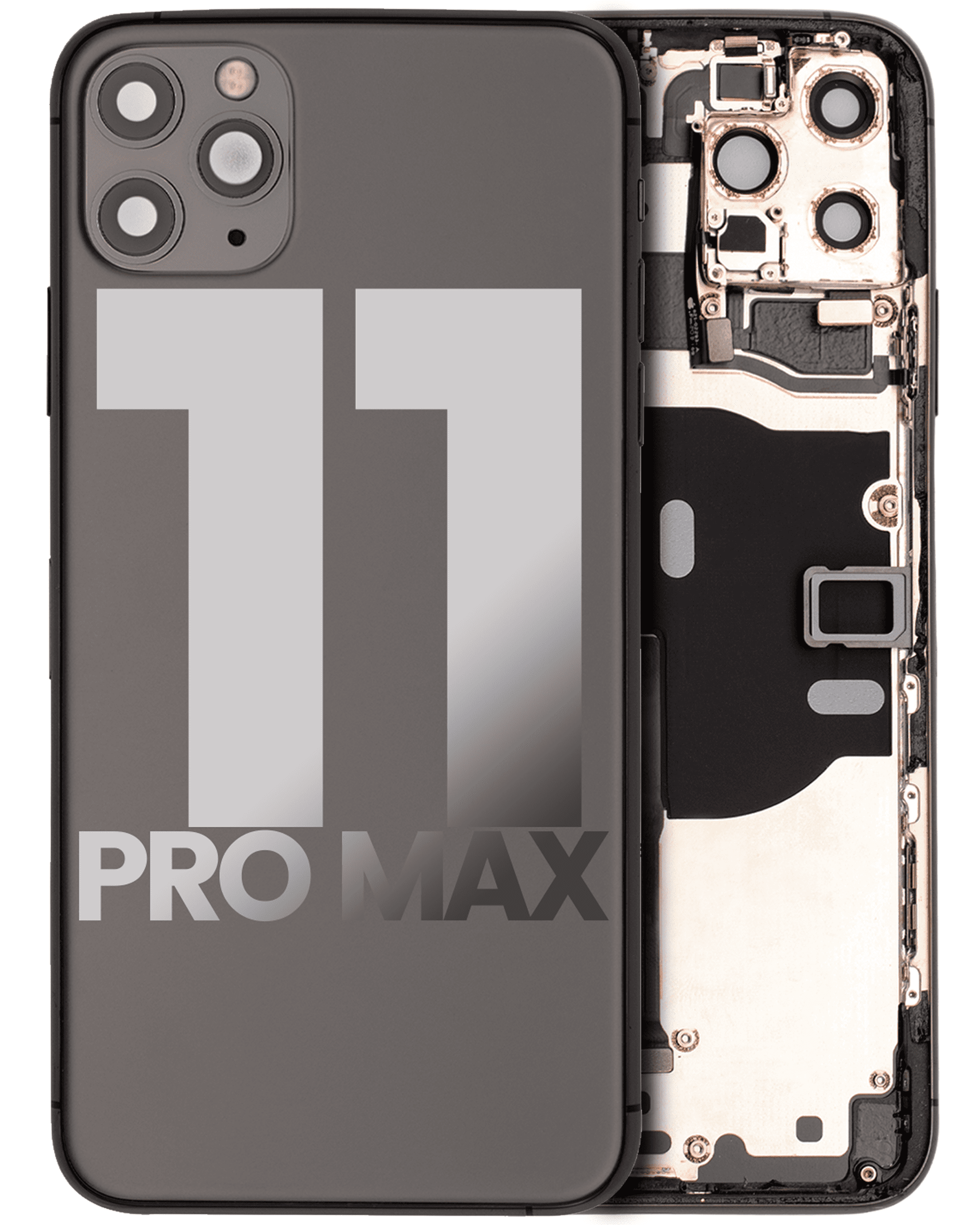 Back Housing W/ Small Components Pre-Installed Compatible For iPhone 11 Pro Max (Used OEM Pull: Grade C) (Space Gray)