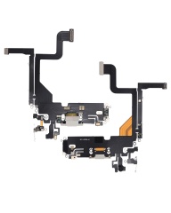Charging Port Flex Cable Compatible For iPhone 13 Pro (Aftermarket Plus) (Silver)