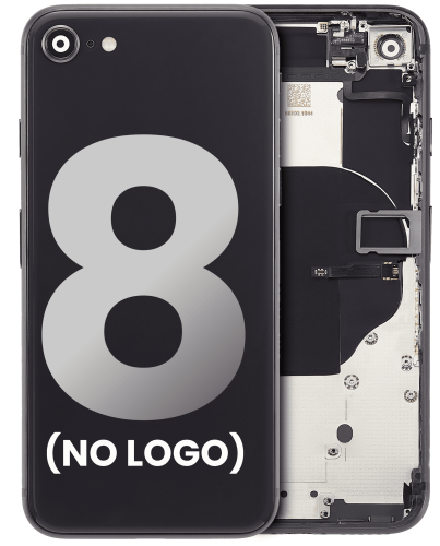Back Housing W/ Small Components Pre-Installed Compatible For iPhone 8 (No Logo) (Aftermarket Plus) (Space Gray)