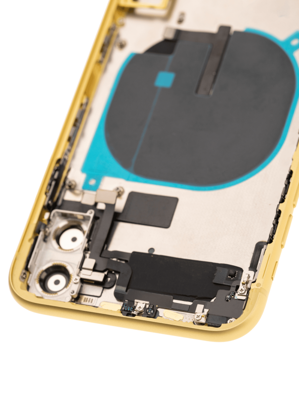 Back Housing W/ Small Components Pre-Installed Compatible For iPhone 11 (Used OEM Pull: Grade A) (Yellow)
