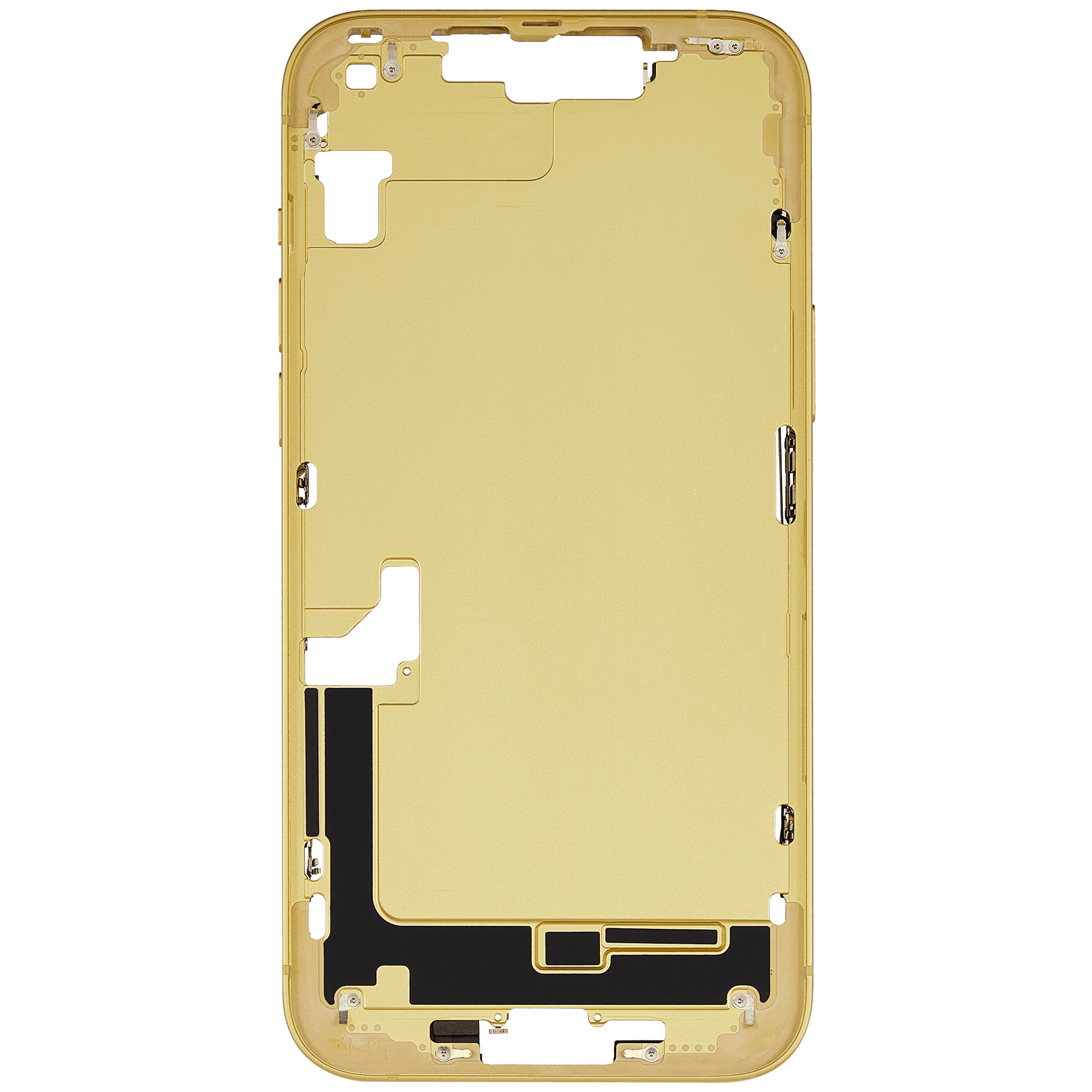 Mid-Frame Housing With Power And Volume Button Compatible For iPhone 14 Plus (US Version) (Used OEM Pull: Grade A) (Yellow)