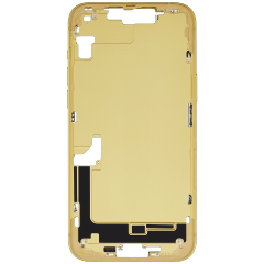 Mid-Frame Housing With Power And Volume Button Compatible For iPhone 14 Plus (US Version) (Used OEM Pull: Grade A) (Yellow)