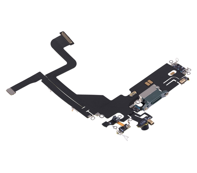 Charging Port Flex Cable Compatible For iPhone 13 Pro (Used OEM Pull) (Alpine Green)