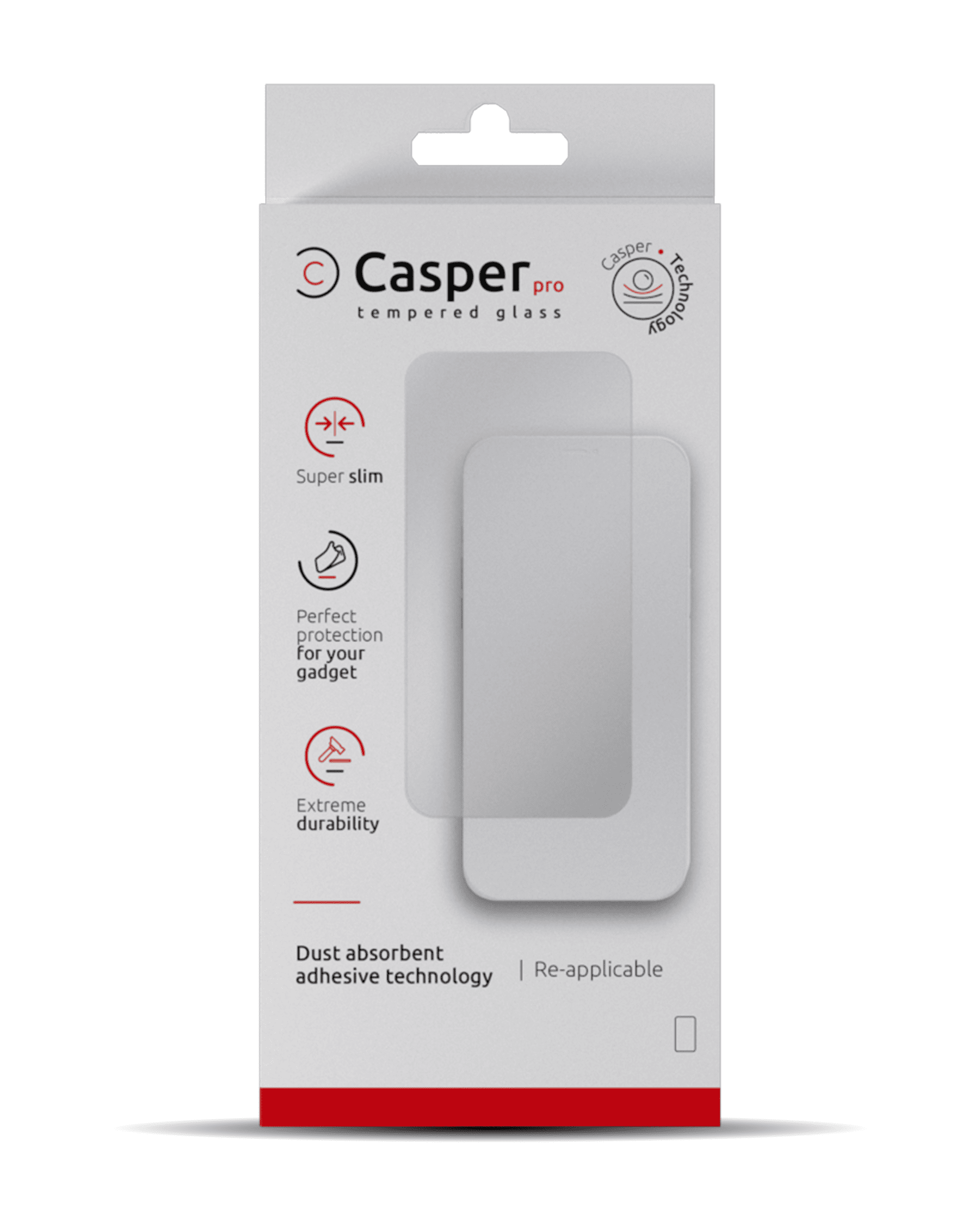 Casper Pro Tempered Glass Compatible For iPhone 15 Pro (Retail Pack) (Matte)