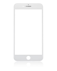 3 in 1 (Front Glass + Frame + OCA Pre-Installed) Compatible For iPhone 8 Plus (White) (2 Pack) (OCA Master)