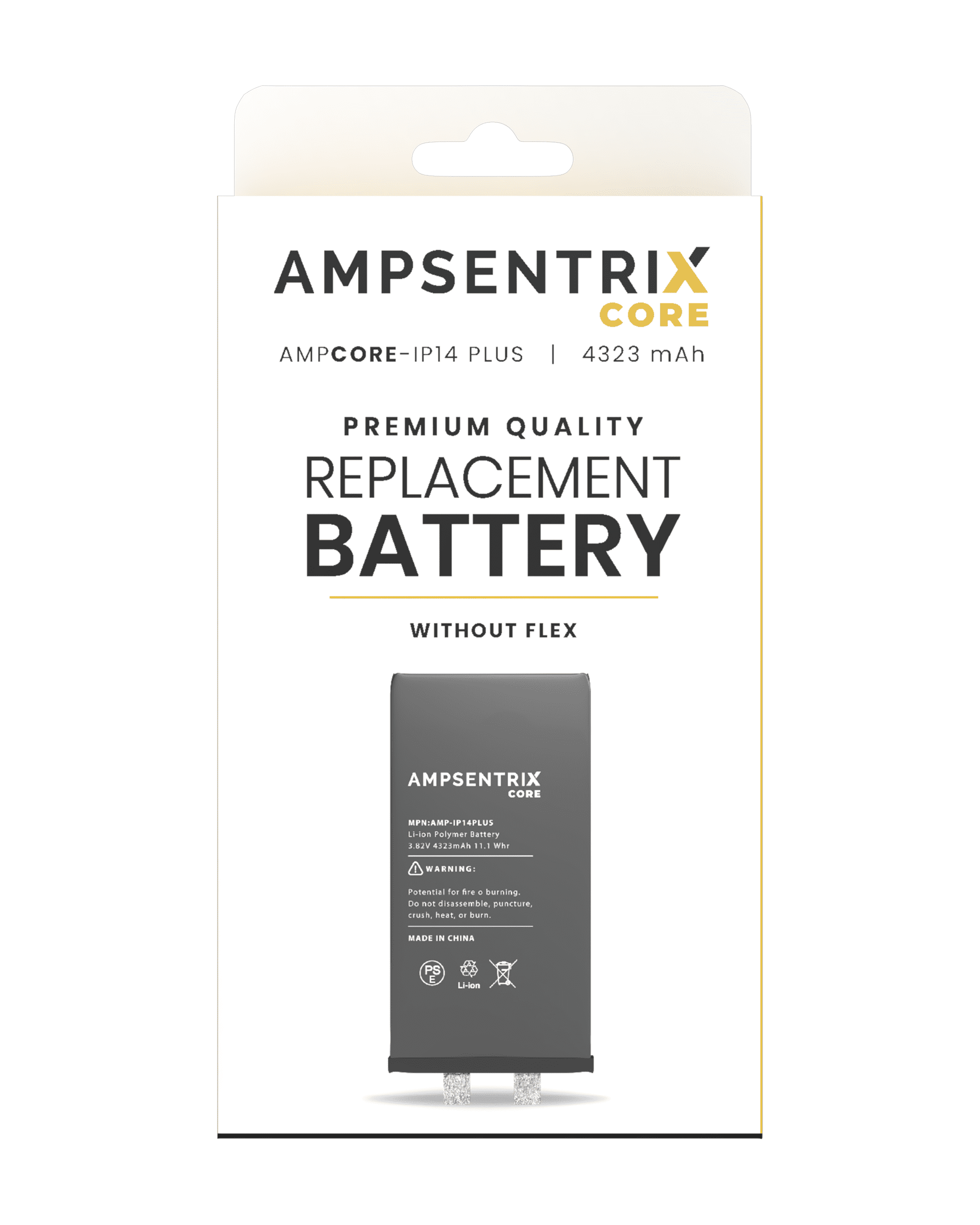 Replacement Battery Core Compatible For iPhone 14 Plus (Spot Welding Required) (AmpSentrix Core)