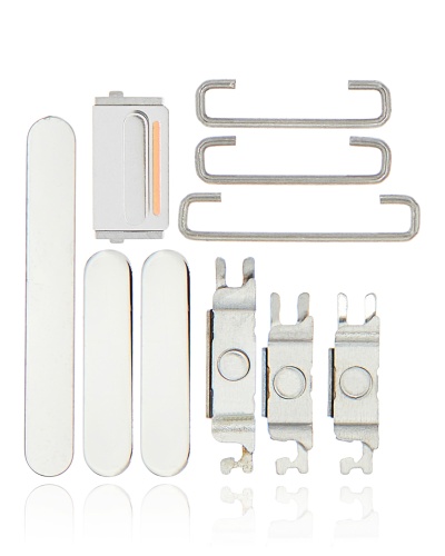 Hard Buttons (Power / Volume / Switch) Compatible For iPhone 12 Pro / 12 Pro Max (Silver)