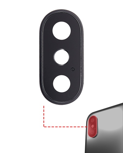 Back Camera Lens With Bracket &amp; Bezel Compatible For iPhone X (Aftermarket Plus) (Space Gray) (10 Pack)