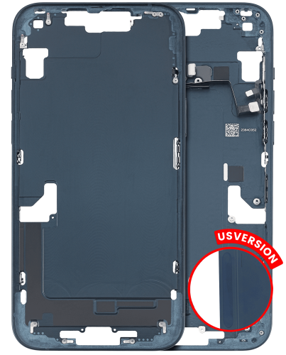 Mid-Frame Housing With Power And Volume Button Compatible For iPhone 14 Plus (US Version) (Used OEM Pull: Grade B) (Midnight)