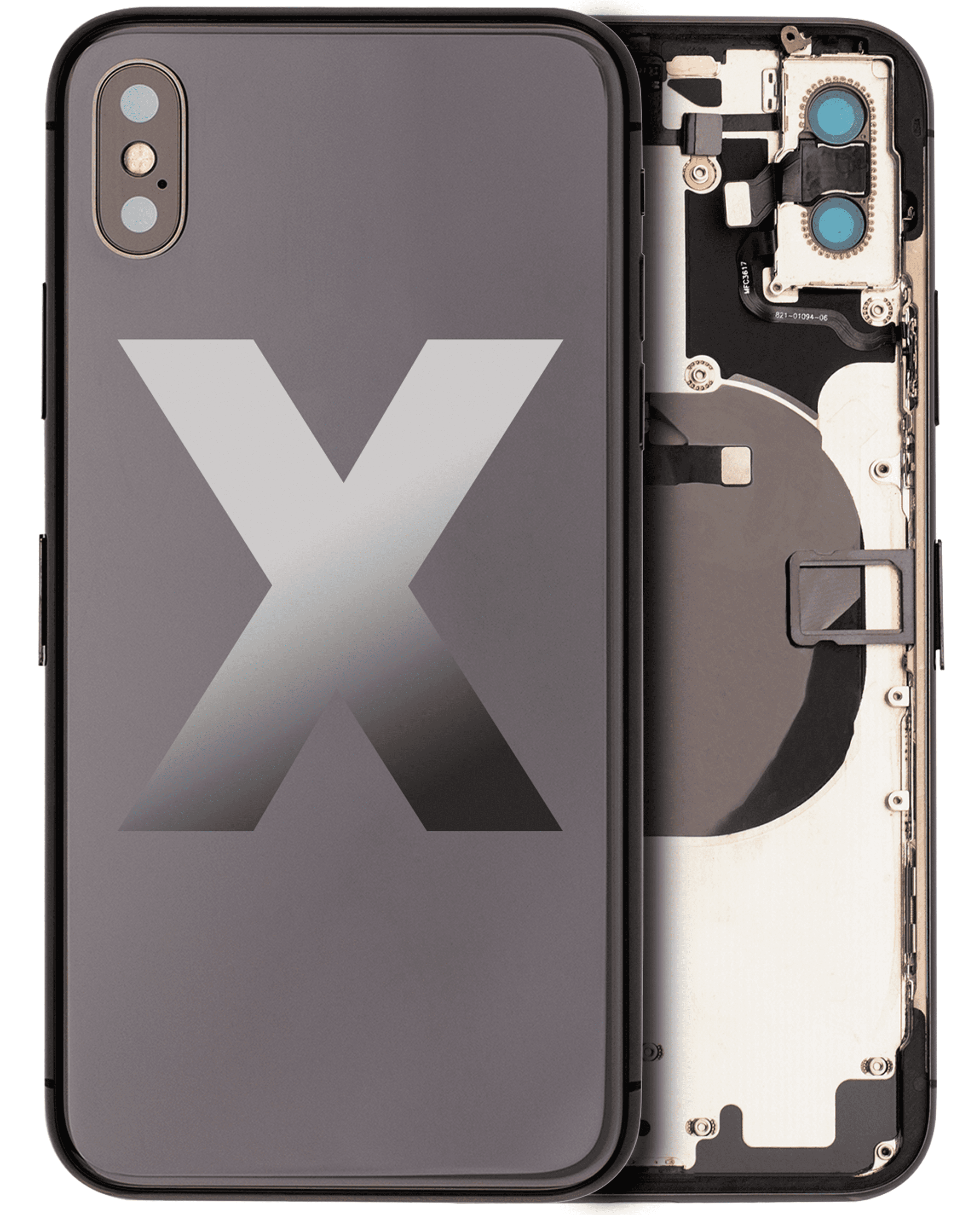 Back Housing W/ Small Components Pre-Installed Compatible For iPhone X (Used OEM Pull: Grade C) (Space Gray)