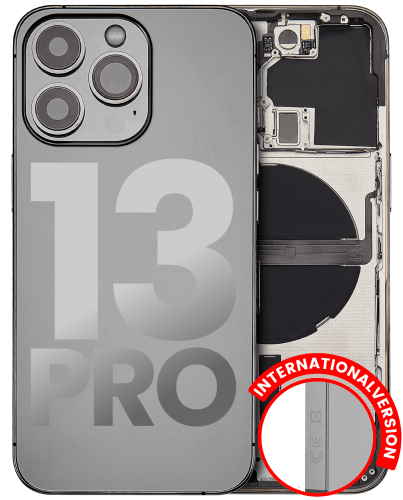 Back Housing W/ Small Components Pre-Installed Compatible For iPhone 13 Pro (International Version) (Used OEM Pull: Grade B) (Graphite)