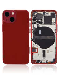 Back Housing W/ Small Components Pre-Installed Compatible For iPhone 13 Mini (US Version) (No Logo) (Aftermarket Plus) (Red)