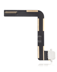 Charging Port Flex Cable Compatible For iPad Air 1 / iPad 5 (2017) / iPad 6 (2018) (Soldering Required) (Aftermarket Plus) (White)