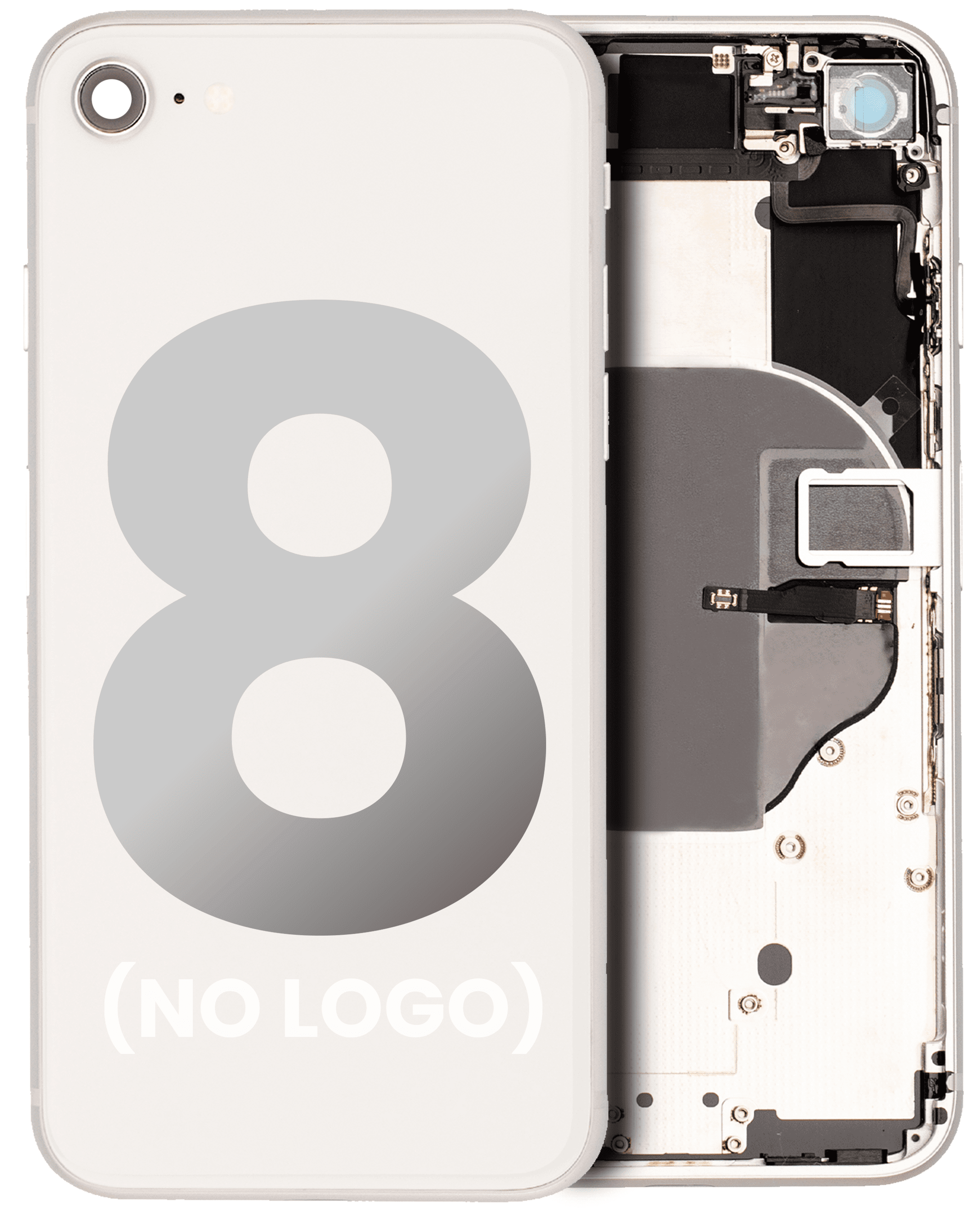 Back Housing W/ Small Components Pre-Installed Compatible For iPhone 8 (Used OEM Pull: Grade A) (Silver)