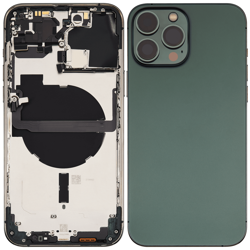 Back Housing W/ Small Components Pre-Installed Compatible For iPhone 13 Pro Max (International Version) (Used OEM Pull: Grade C) (Alpine Green)