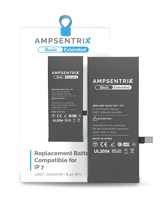 Extended Capacity Replacement Battery Compatible For iPhone 7 (AmpSentrix Basic Extended)