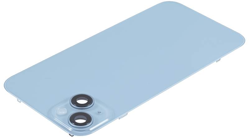 Back Glass With Steel Plate With MagSafe Magnet Pre-Installed Compatible For iPhone 14 Plus (Used OEM Pull: Grade A) (Blue)