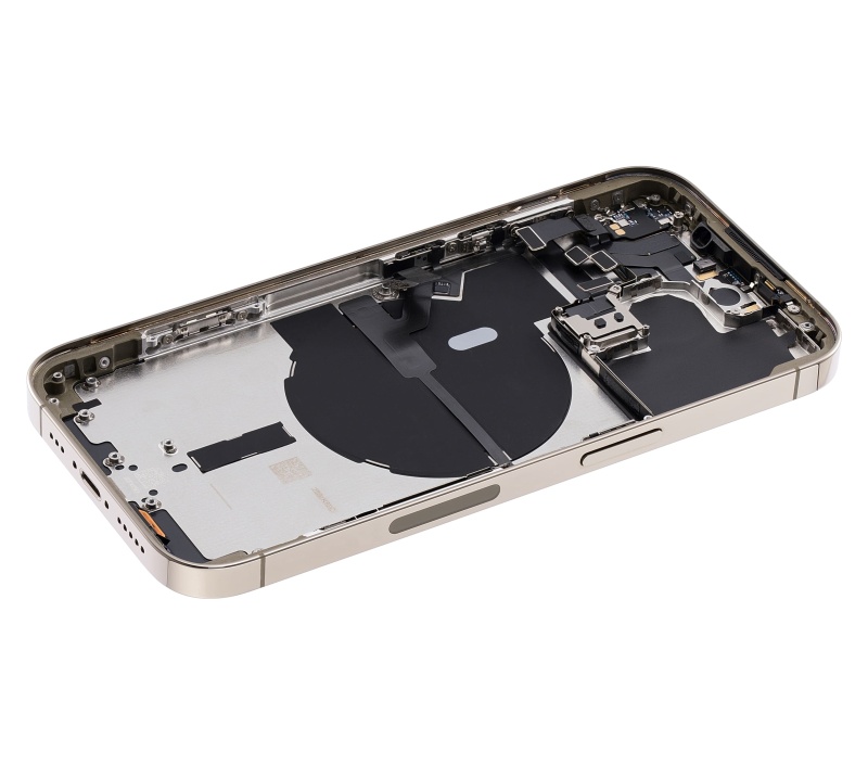 Back Housing W/ Small Pre-Installed Compatible For iPhone 14 Pro (U.S Version) (Used OEM Pull: Grade A) (Gold)