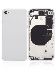 Back Housing W/ Small Components Pre-Installed Compatible For iPhone 8 (No Logo) (Aftermarket Plus) (Silver)