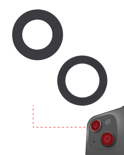 Back Camera Lens (Glass Only) With Adhesive Compatible For iPhone 13 / 13 Mini (2 Piece Set) (Real Sapphire / Premium)