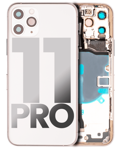 Back Housing W/ Small Components Pre-Installed Compatible For iPhone 11 Pro (Used OEM Pull: Grade A) (Silver)