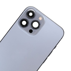 Back Housing W/ Small Components Pre-Installed Compatible For iPhone 13 Pro Max (International Version) (Used OEM Pull: Grade C) (Sierra Blue)