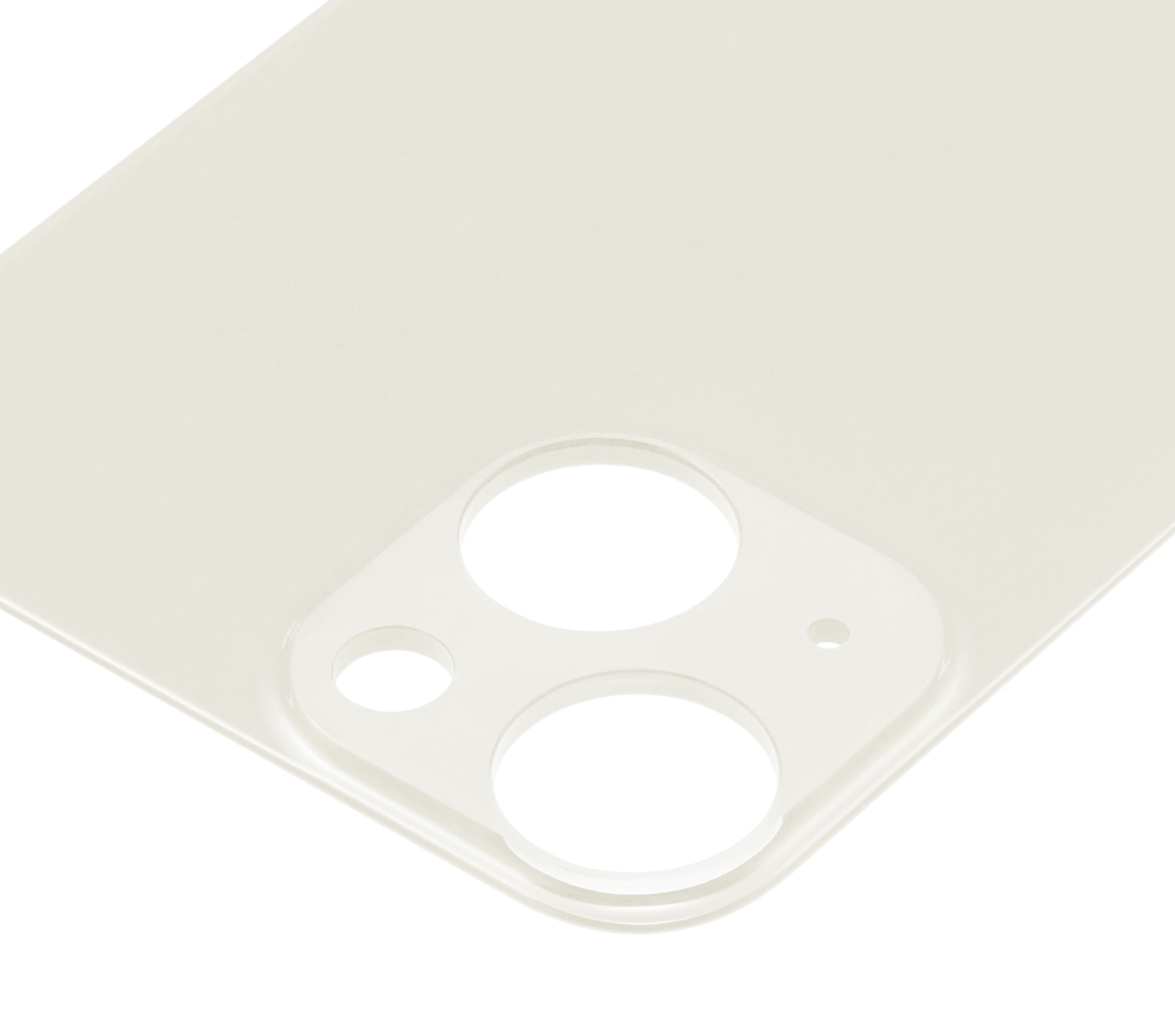 Back Glass With 3M Adhesive Compatible For iPhone 13 Mini (No Logo / Large Camera Hole) (Starlight)