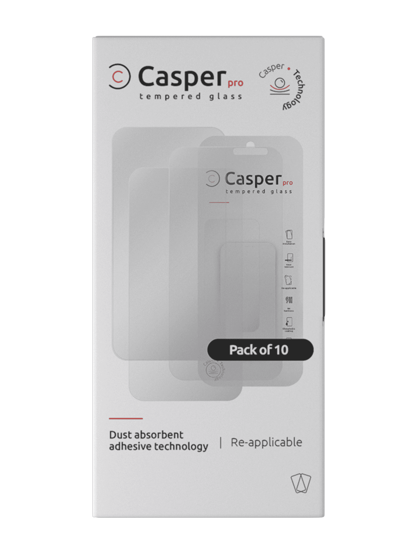 Casper Pro Tempered Glass Compatible For iPhone XR / 11 (10 Pack) (Matte)