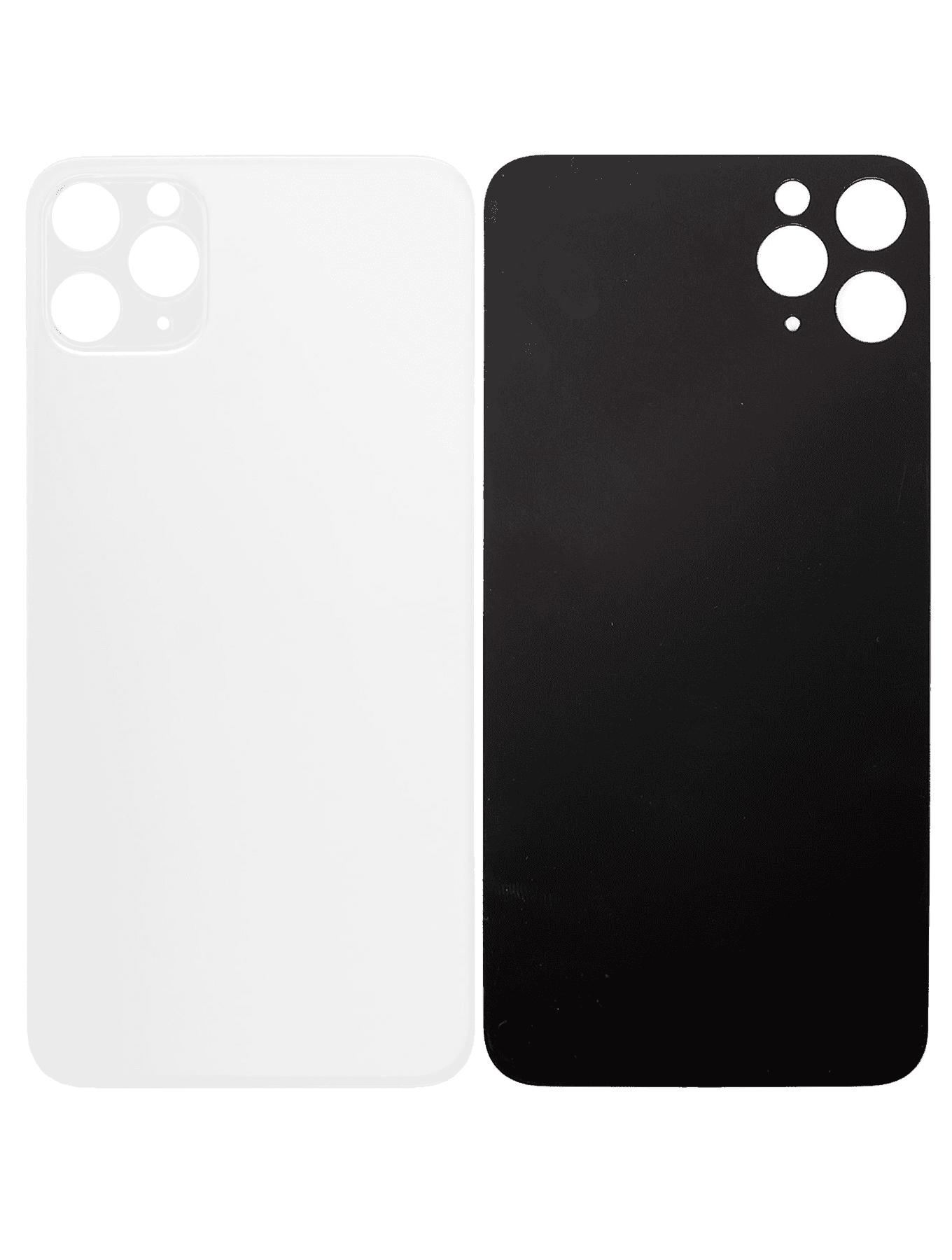 Back Glass With 3M Adhesive Compatible For iPhone 11 Pro Max (No Logo / Large Camera Hole) (Silver)