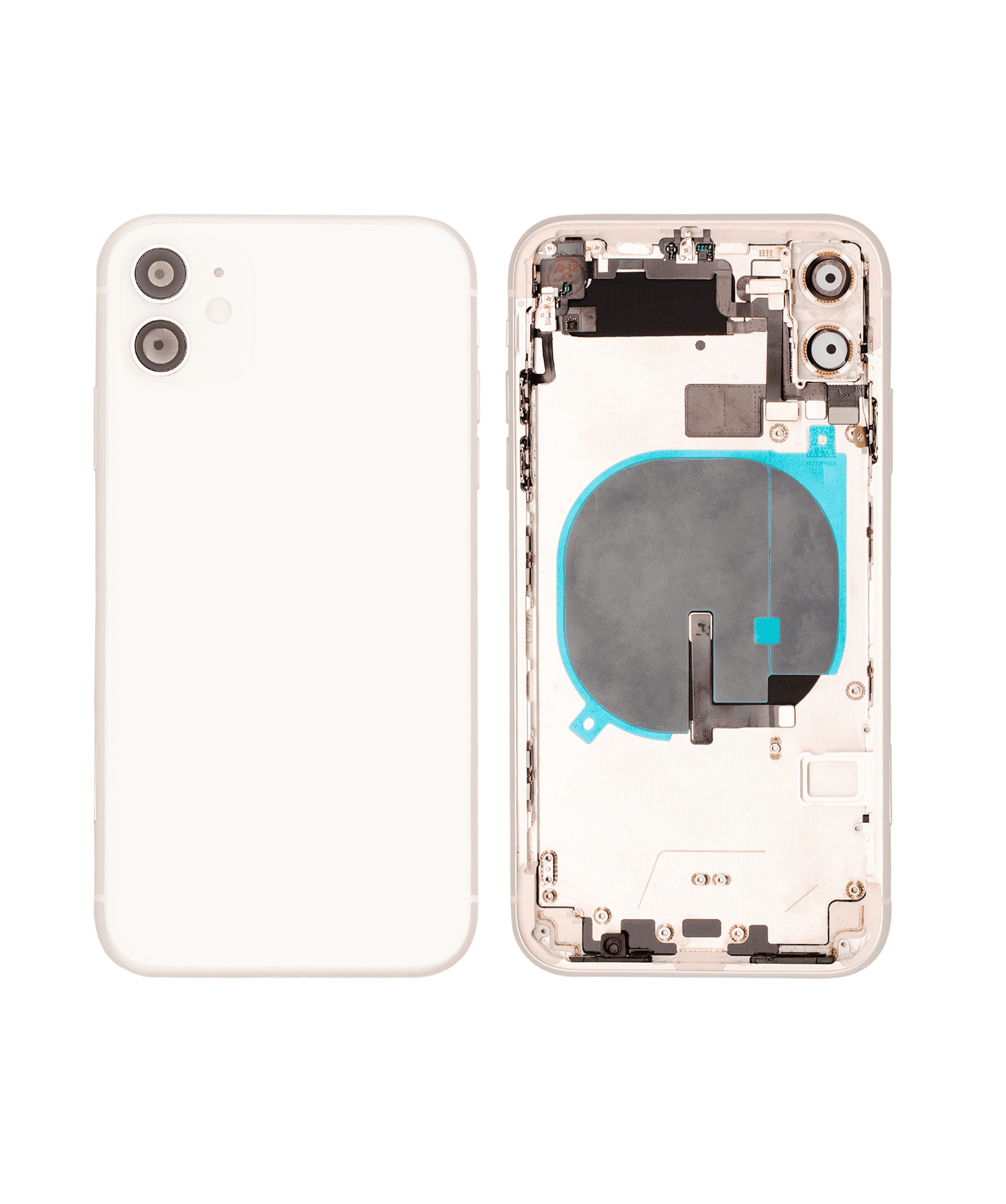 Back Housing W/ Small Components Pre-Installed Compatible For iPhone 11 (Used OEM Pull: Grade C) (White)
