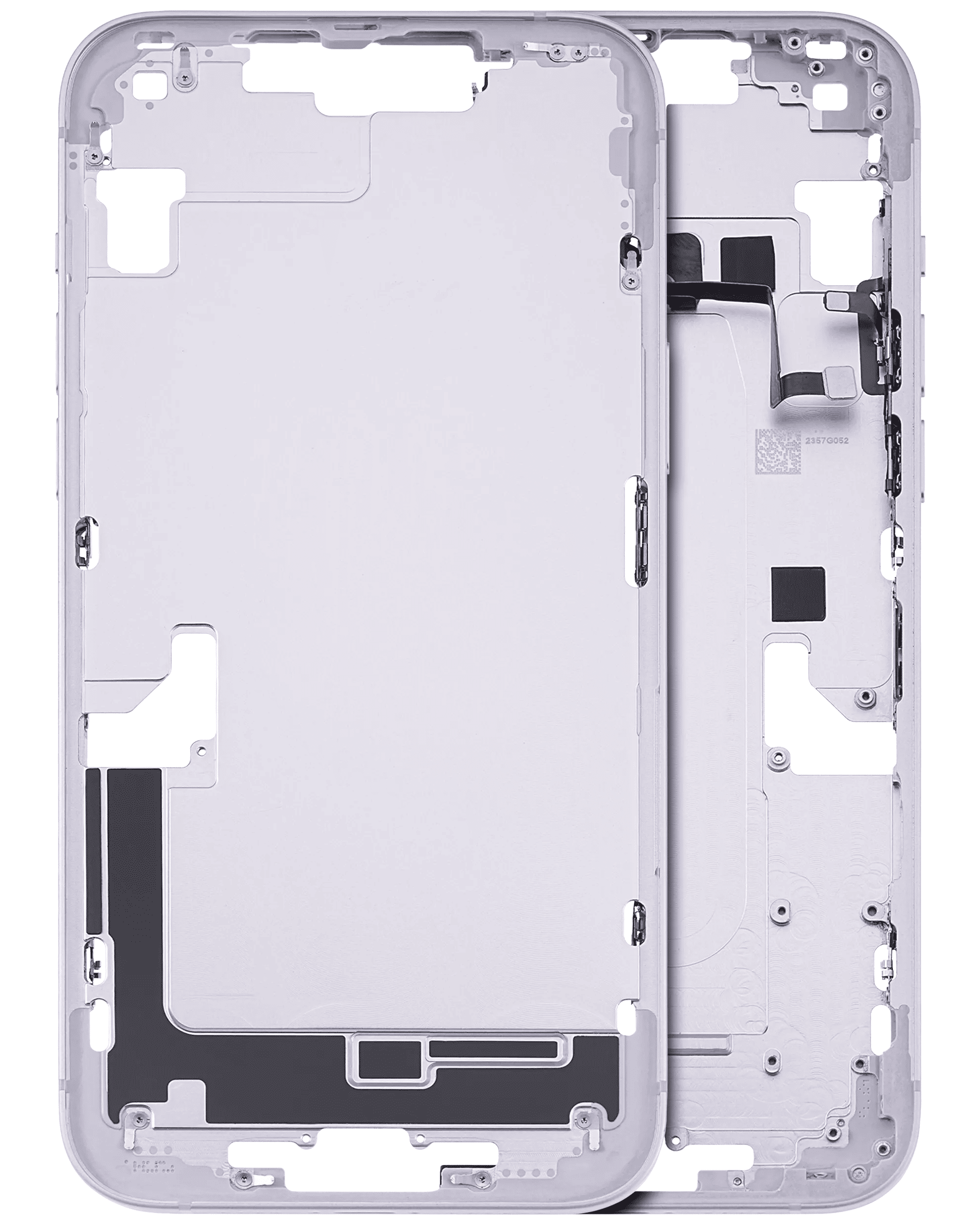 Mid-Frame Housing With Power And Volume Button Compatible For iPhone 14 Plus (US Version) (Used OEM Pull: Grade C) (Purple)
