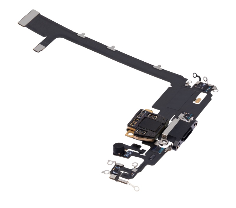 Charging Port Flex Cable With Board Compatible For iPhone 11 Pro Max (Used OEM Pull) (Space Gray)