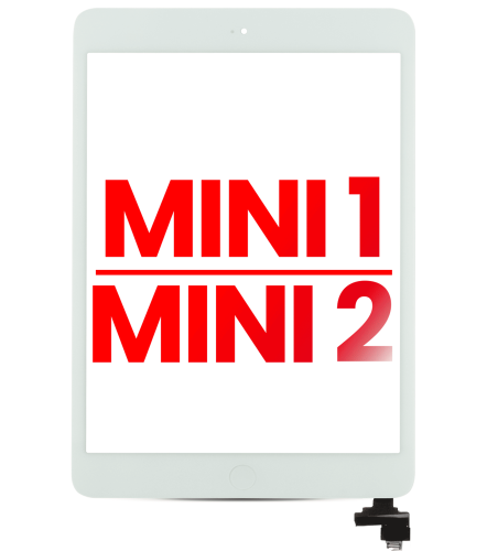 Digitizer With IC Chip &amp; Home Button Pre-Installed Compatible For iPad Mini 1 / iPad Mini 2 (Aftermarket Plus) (White)
