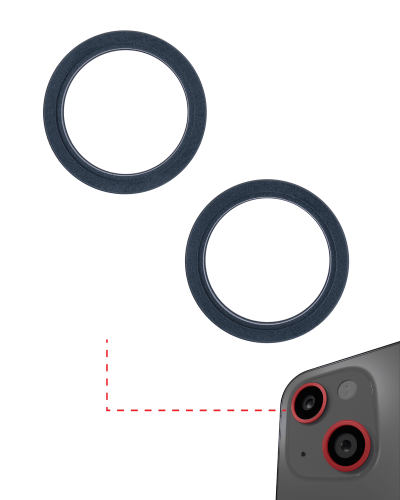 Back Camera Bezel Ring Only Compatible For iPhone 13 / 13 Mini (Midnight) (2 Piece Set)