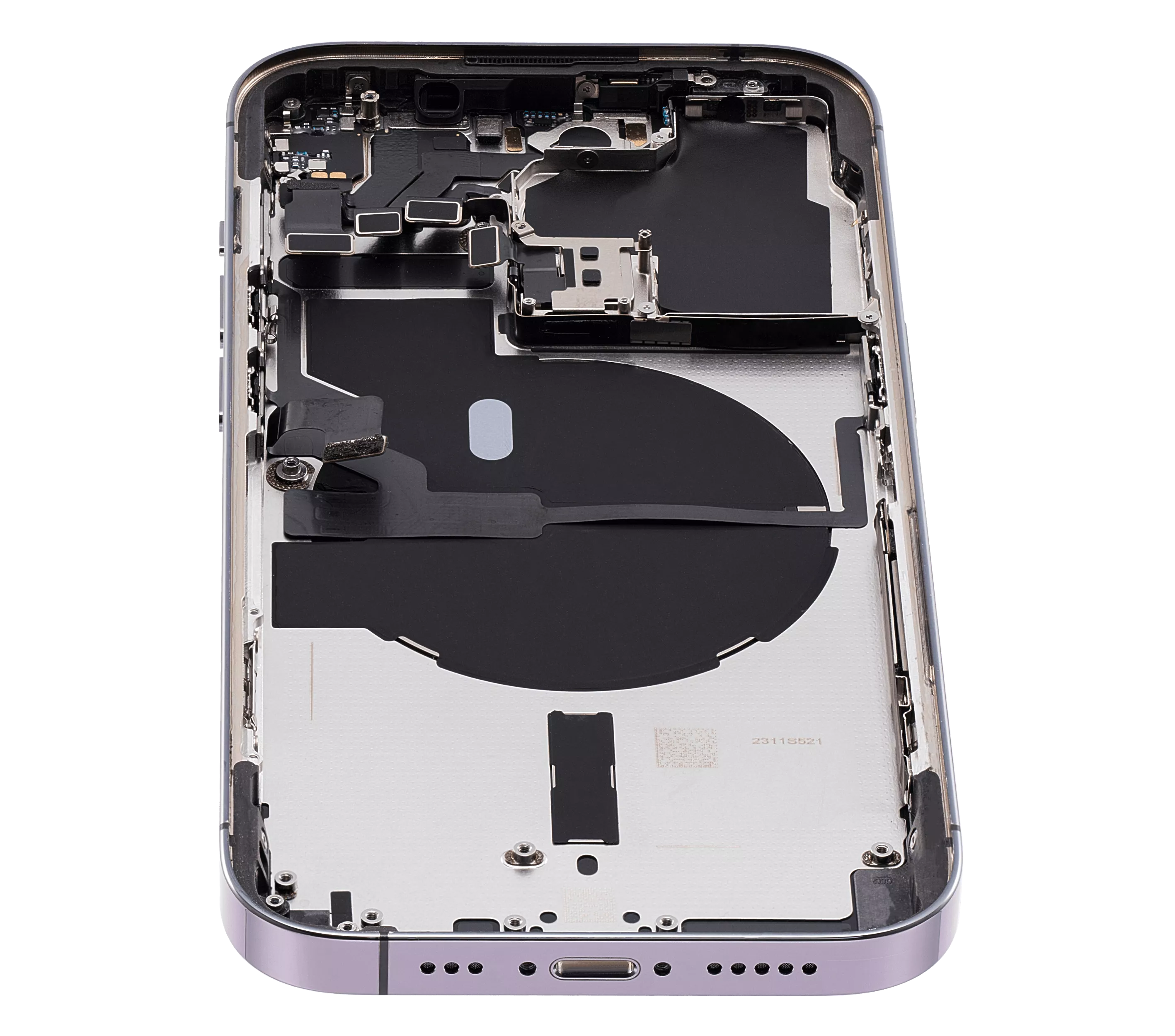 Back Housing W/ Small Pre-Installed Compatible For iPhone 14 Pro (U.S Version) (Used OEM Pull: Grade C) (Deep Purple)
