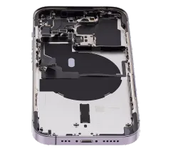 Back Housing W/ Small Pre-Installed Compatible For iPhone 14 Pro (U.S Version) (Used OEM Pull: Grade C) (Deep Purple)