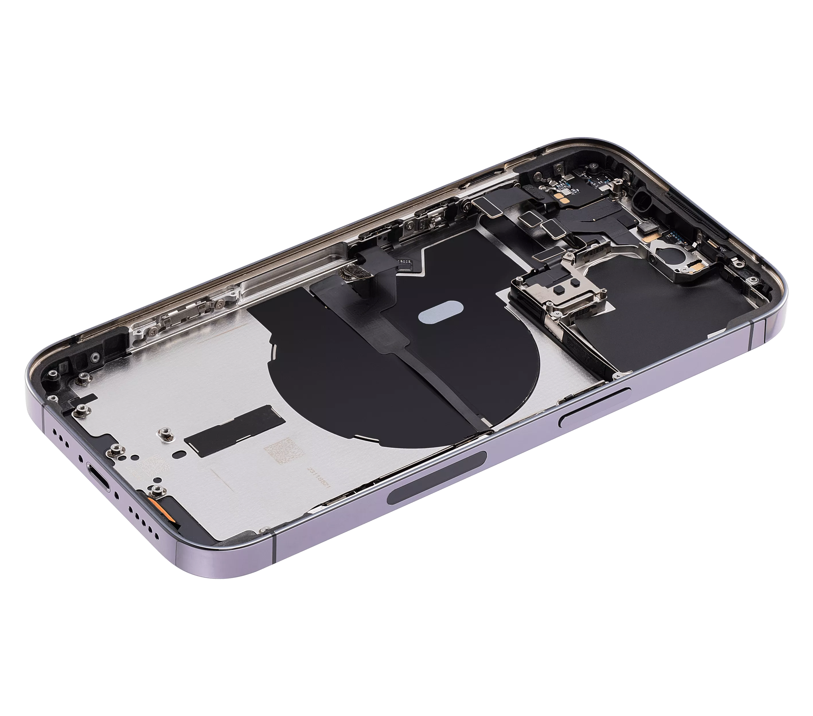Back Housing W/ Small Pre-Installed Compatible For iPhone 14 Pro (U.S Version) (Used OEM Pull: Grade C) (Deep Purple)