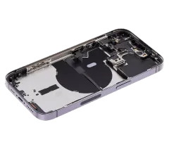 Back Housing W/ Small Pre-Installed Compatible For iPhone 14 Pro (U.S Version) (Used OEM Pull: Grade C) (Deep Purple)