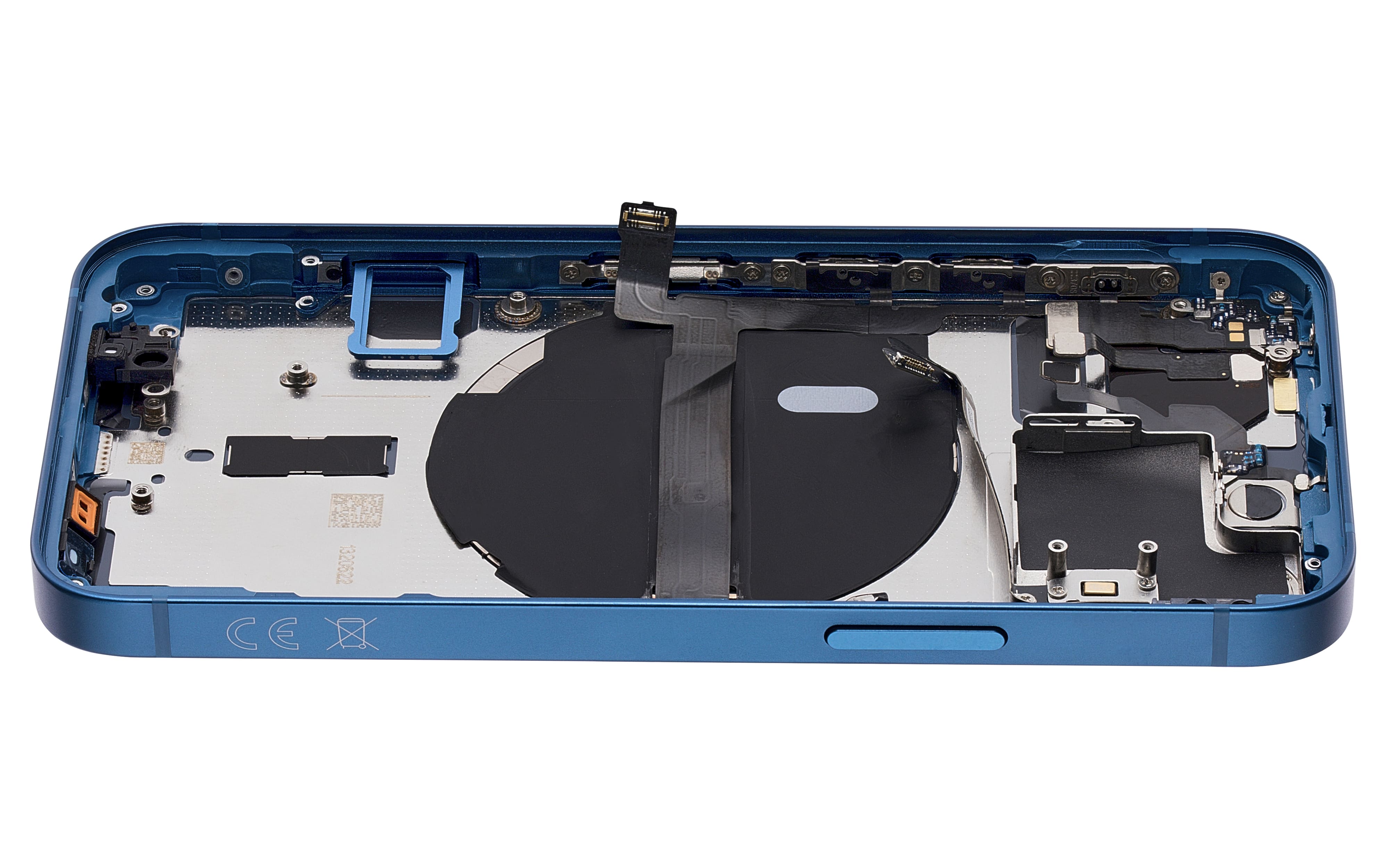 Back Housing W/ Small Components Pre-Installed Compatible For iPhone 13 Mini (International Version) (No Logo) (Aftermarket Plus) (Blue)
