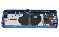 Back Housing W/ Small Components Pre-Installed Compatible For iPhone 13 Mini (International Version) (No Logo) (Aftermarket Plus) (Blue)