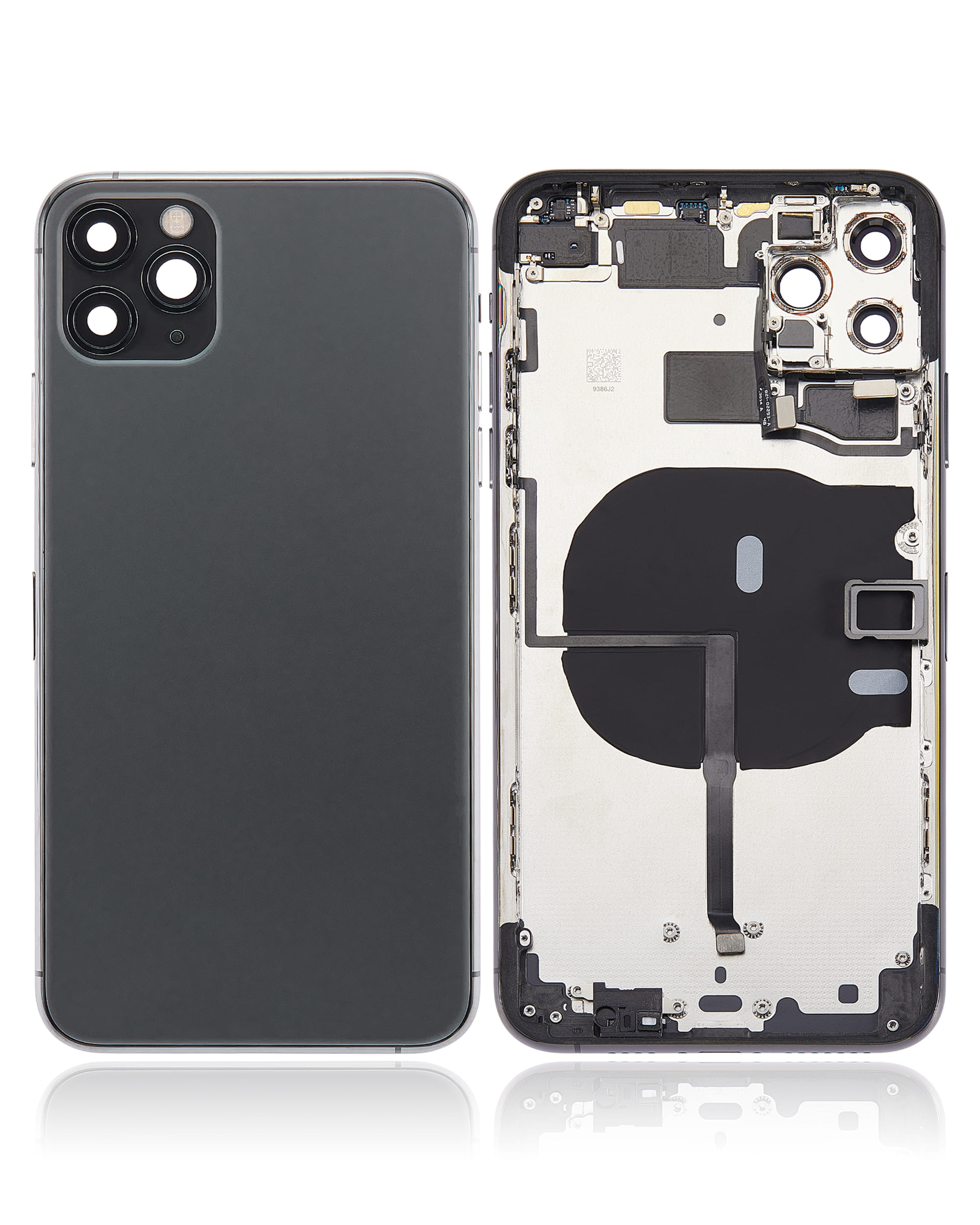Back Housing W/ Small Components Pre-Installed Compatible For iPhone 11 Pro Max (No Logo) (Aftermarket Plus) (Space Gray)