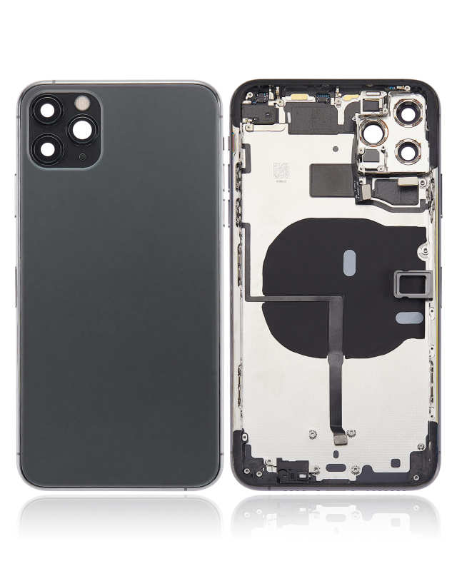 Back Housing W/ Small Components Pre-Installed Compatible For iPhone 11 Pro Max (No Logo) (Aftermarket Plus) (Space Gray)