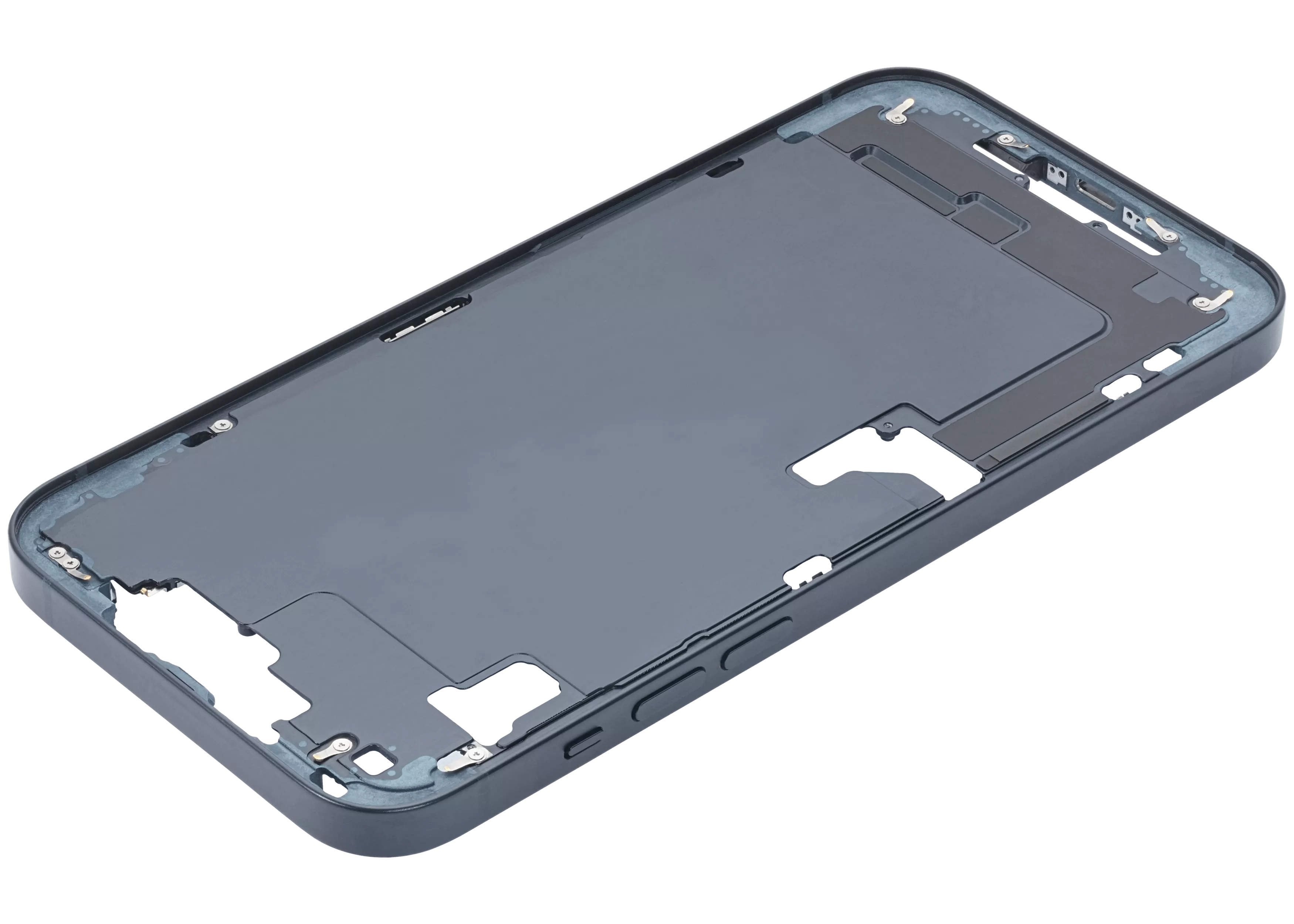Mid-Frame Housing With Power And Volume Button Compatible For iPhone 14 Plus (US Version) (Used OEM Pull: Grade C) (Midnight)