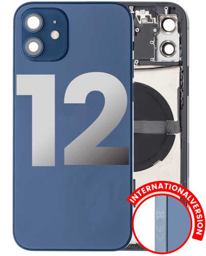 Back Housing W/ Small Components Pre-Installed Compatible For iPhone 12 (International Version) (Used OEM Pull: Grade A) (Blue)
