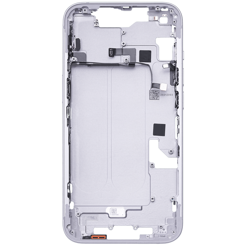Mid-Frame Housing With Power And Volume Button Compatible For iPhone 14 (US Version)  (Used OEM Pull: Grade B) (Purple)