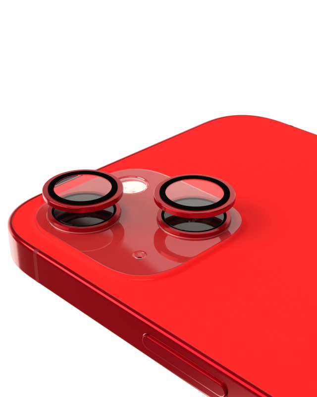 Casper Camera Lens Protector Compatible For iPhone 13 / 13 Mini (Red) (Clear)