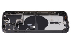 Back Housing W/ Small Pre-Installed Compatible For iPhone 14 Pro (U.S Version) (Used OEM Pull: Grade A) (Space Black)